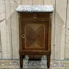 Pamono Nightstand in Marquetry and White Marble, Early 20th Century> Nightstands