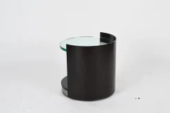 Hot Pamono Nightstand or Side Table in Lacquered Wood and Crystal by G. Moscatelli, Italy, 1970s