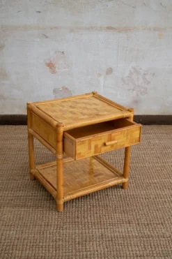 Pamono Nightstands in Pressed Bamboo, 1970s, Set of 2><noscript><img width=