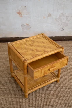 Pamono Nightstands in Pressed Bamboo, 1970s, Set of 2><noscript><img width=
