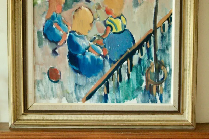 Pamono Nils Severin, Park View, Mid-20th Century, Oil on Canvas, Framed> Mid-Century