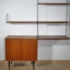 Pamono Nisse String Wall Shelf with Sideboard Made of Nut Wood by Kajsa & Nils Strinning, 1960 from String, Set of 8> Shelves & Wall Units