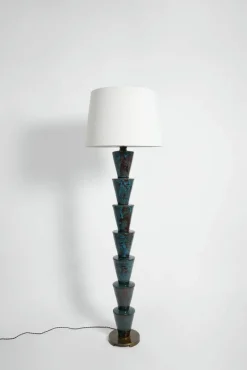 Clearance Pamono Nizwa Blue and Brown Floor Lamp by Barracuda Interiors
