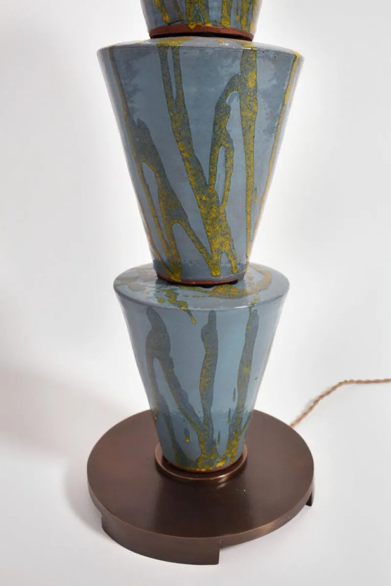 Pamono Nizwa Blue and Yellow Floor Lamp by Barracuda Interiors