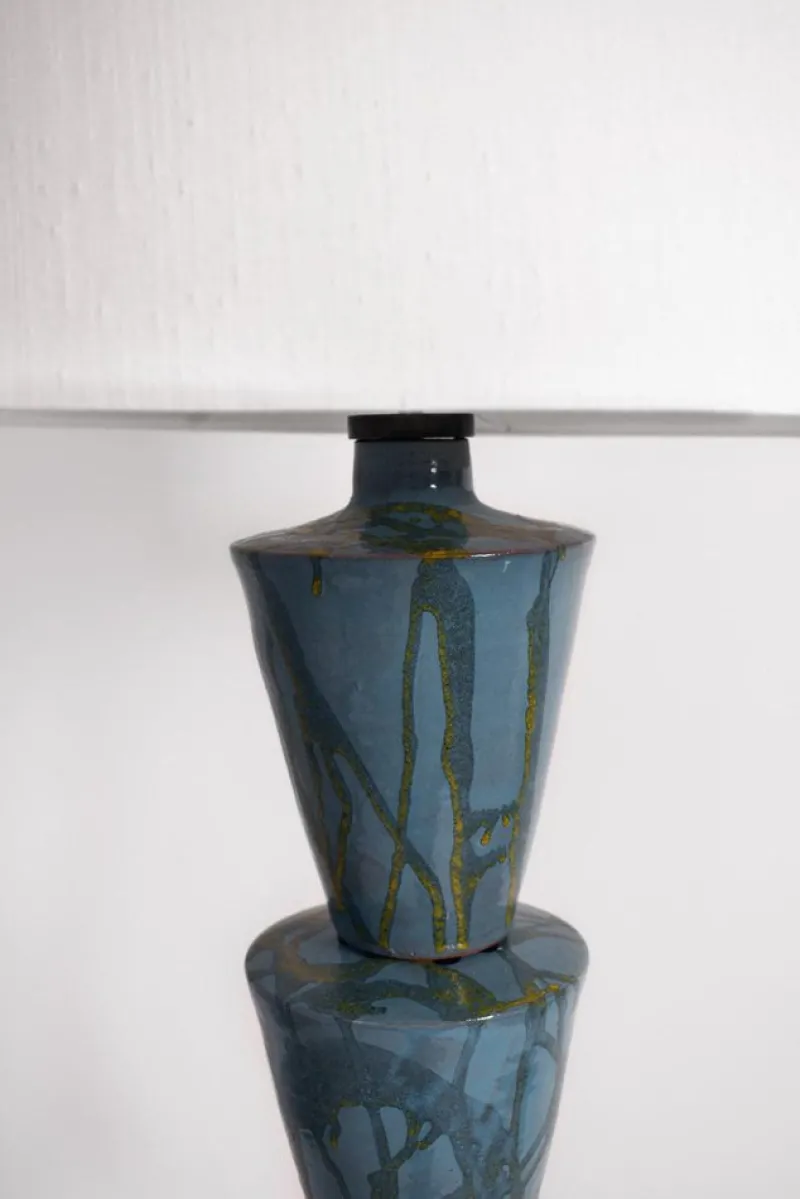 Pamono Nizwa Blue and Yellow Floor Lamp by Barracuda Interiors