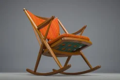 Pamono No. 182 Teak Rocking Chair by Frank Reenskaug for Bramin, 1960s><noscript><img width=