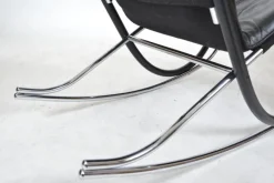 Best Pamono Nonna Rocking Chair in Chrome & Leather by Paul Tuttle for Strässle International, Switzerland, 1972
