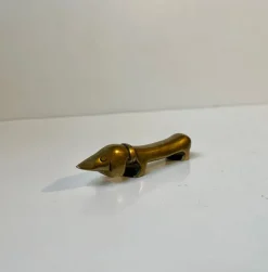 Pamono Noodle Dachshund Bottle Opener in Brass from Bosse, 1950s><noscript><img width=