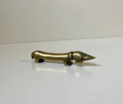Pamono Noodle Dachshund Bottle Opener in Brass from Bosse, 1950s><noscript><img width=