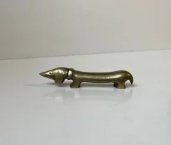 Pamono Noodle Dachshund Bottle Opener in Brass from Bosse, 1950s><noscript><img width=