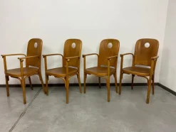 Pamono Nr.813 /1F Armchairs attributed to Josef Hoffmann for Jacob Josef Kohn, 1890s, Set of 4> Side Chairs & Dining Chairs