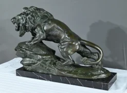 Clearance Pamono Nérin, Roaring Lion, Early 20th Century, Bronze