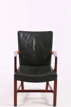 Clearance Pamono Nørrevold Armchair in Leather by Kaare Klint for Rud. Rasmussen, 1940s