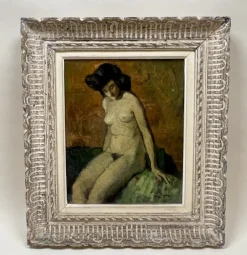 Pamono Nude Model, 1930s-1940s, Oil on Canvas, Framed> Impressionist