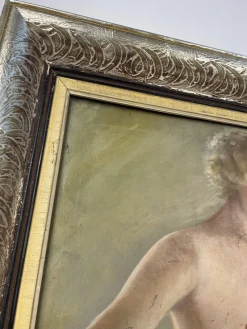 Pamono Nude Portrait of a German Woman, Oil on Canvas, 1920s, Framed><noscript><img width=