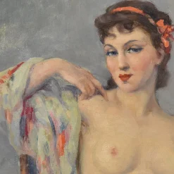 Online Pamono Nude Woman, Oil on Canvas, Framed