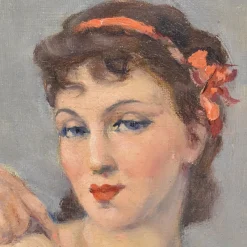 Online Pamono Nude Woman, Oil on Canvas, Framed