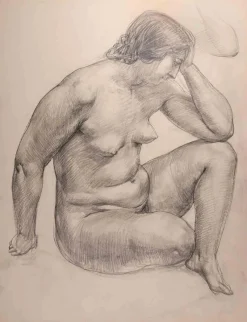 Pamono Nude Woman, Original Drawing, Mid 20th-Century> Mid-Century