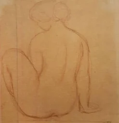 Best Pamono Nude Woman Original Pencil Drawing by Artistide Maillol XIX-XX centuries