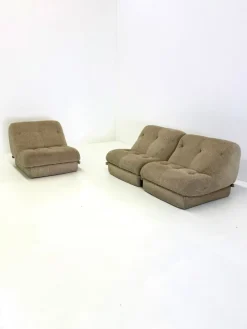 Pamono Nuvolone Modular Lounge Sofa with Coffee Table attributed to Rino Maturi for Mimo Padova, 1970s, Set of 4> Living Room Sets