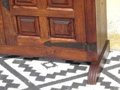 Pamono Oak and Wrought Iron Sideboard, 1950s><noscript><img width=