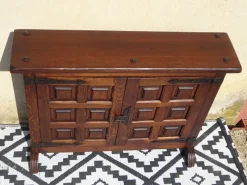 Pamono Oak and Wrought Iron Sideboard, 1950s><noscript><img width=