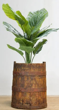 Best Pamono Oak Barrel or Planter, 1920s