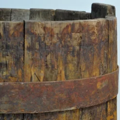 Best Pamono Oak Barrel or Planter, 1920s
