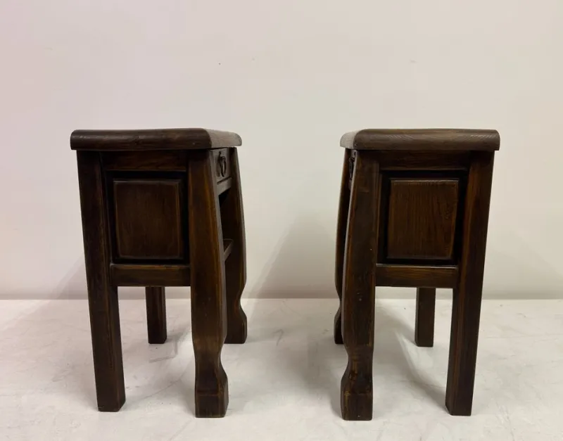 Pamono Oak Bedside Tables in the style of Olavi Hänninen, 1960s, Set of 2> Nightstands