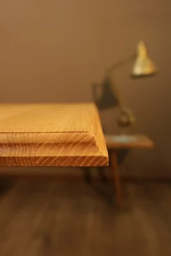 Pamono Oak Bistro Table with Cast Iron Base><noscript><img width=