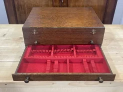 Online Pamono Oak Cutlery Box, 1950s