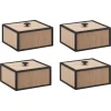 Pamono Oak Frame Boxes by Lassen, Set of 4> Trunks, Crates & Baskets
