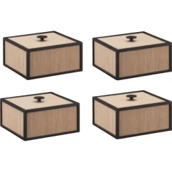 Pamono Oak Frame Boxes by Lassen, Set of 4> Trunks, Crates & Baskets