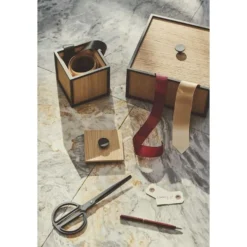 Pamono Oak Frame Boxes by Lassen, Set of 4><noscript><img width=