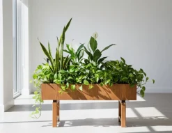 Pamono Oak Planter with Zinc Liner, Denmark, 1960s> Planters And Jardiniere