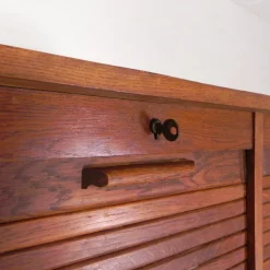 Pamono Oak Roller Shutter Cabinet, 1930s><noscript><img width=