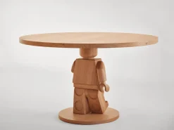 Pamono Oak Round Lego Sculpture Base Dining Table by Interni for SoShiro><noscript><img width=
