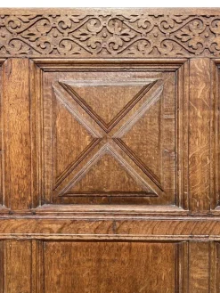 Online Pamono Oak Storage Bench, 19th Century