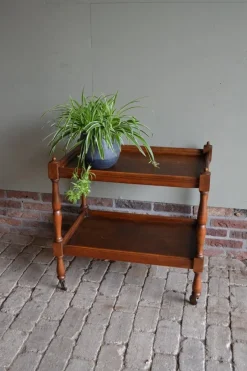 Pamono Oak Wooden Tea Trolley> Serving Bar Carts & Trolleys