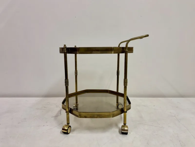 Sale Pamono Octagonal Brass Drinks Trolley, 1980s