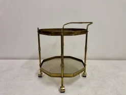 Sale Pamono Octagonal Brass Drinks Trolley, 1980s