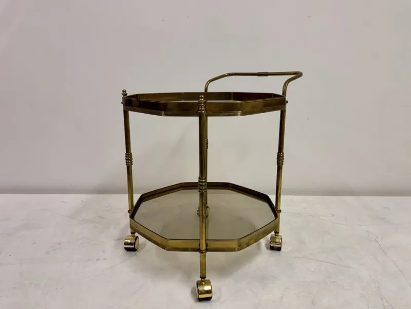 Sale Pamono Octagonal Brass Drinks Trolley, 1980s