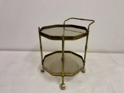 Sale Pamono Octagonal Brass Drinks Trolley, 1980s