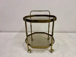 Sale Pamono Octagonal Brass Drinks Trolley, 1980s