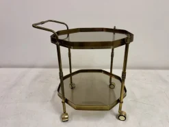 Sale Pamono Octagonal Brass Drinks Trolley, 1980s