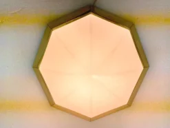 Pamono Octagonal Ceiling Lamp from Glashütte Limburg, 1970s><noscript><img width=