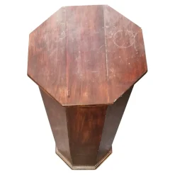Pamono Octagonal Column in Walnut, 1920s><noscript><img width=