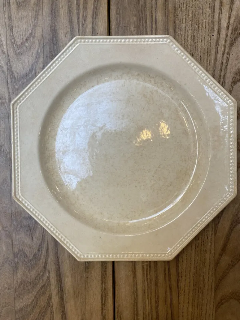 Pamono Octagonal Plate from Creil & Montereau> Dinner Plates & Bowls