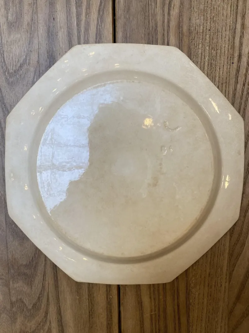 Pamono Octagonal Plate from Creil & Montereau> Dinner Plates & Bowls