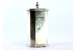 Clearance Pamono Octagonal Silver Salt Shaker with Removable Lid Knob